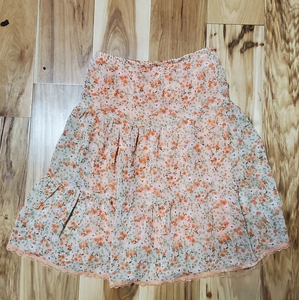 Girls Peach Skirt with Slip